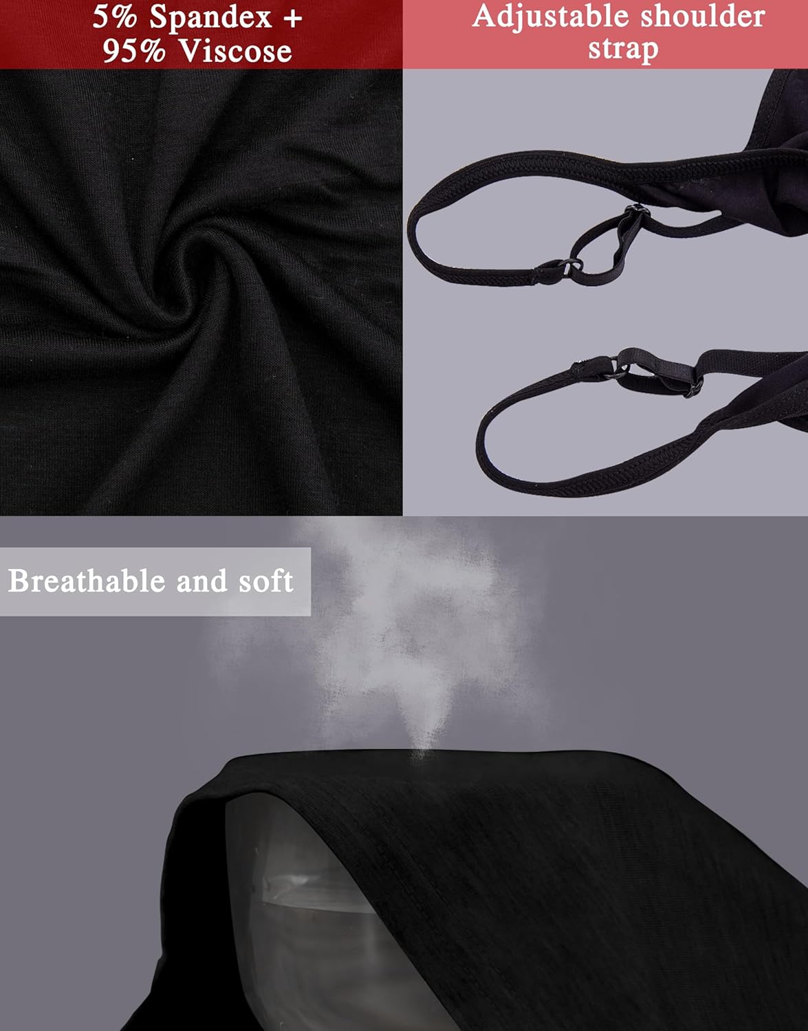 BQTQ 3 Pcs Womens Camisole Tank Top Spaghetti Strap Camisoles Ladies Undershirts - Image 6