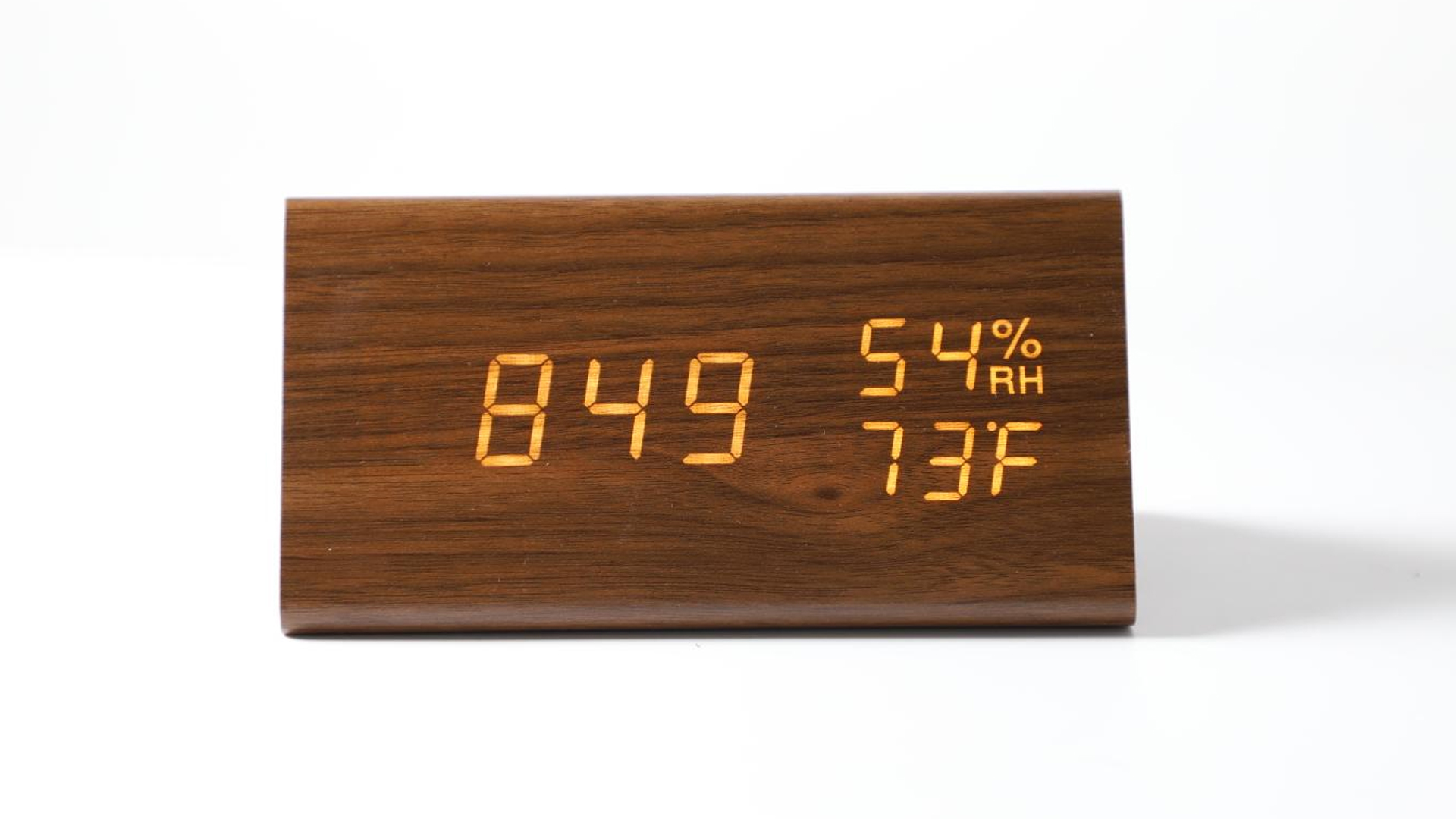 ThreeH Desk Houten Wekker Digitaal Instelbare Helderheid 3 Set Alarm Spraakbesturing Grote Weergavetijd Temperatuur, Datum USB-voeding Voor Thuis Kinderen Slaapkamer Kantoor AC11 Black_White
