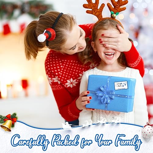 Miniatura 4 de Zonon 720 etiquetas autoadhesivas de regalo de Navidad, etiquetas de papel kraft de Navidad, etiquetas de papel kraft natural, etiquetas de papel de