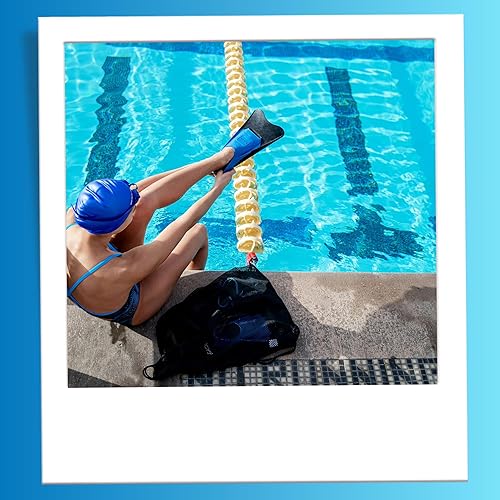 Miniatura 9 de Sporti Aletas de natación cortas para adultos y niños para nadar en la piscina, aletas flotantes para nadar y esnórquel, aletas de natación para