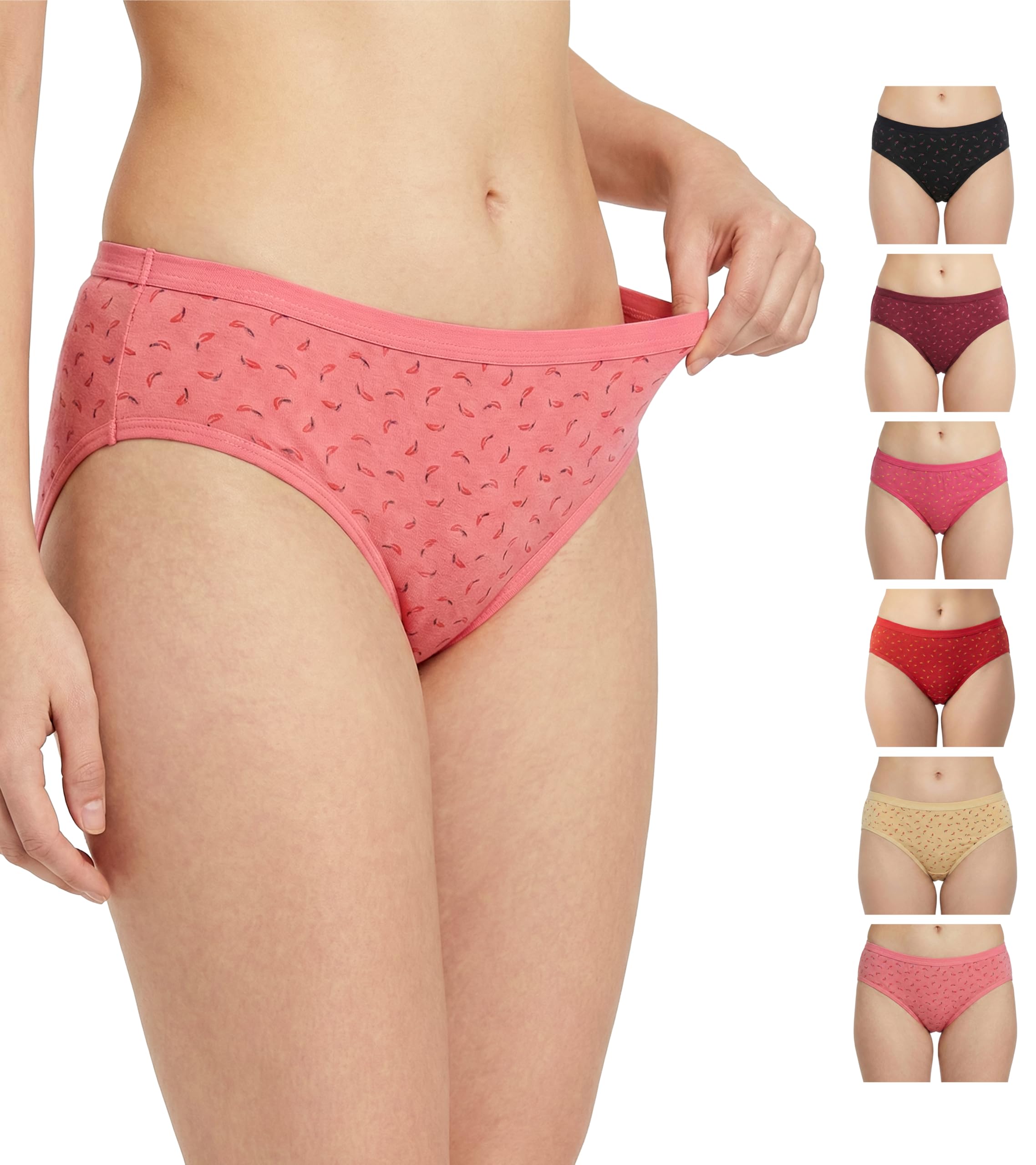 silverxm Women Cotton Panty Pack of 6 | Ladies Innerwear Full Coverage Brief | Soft Breathable Printed Underwear-picture-30