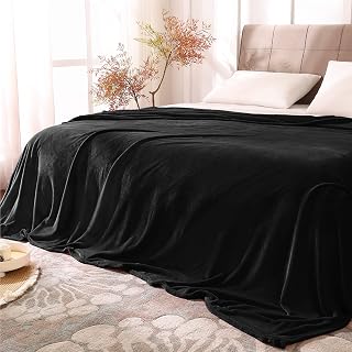BEDELITE King Size Black Fleece Blanket 108x90 - Super Soft Double-Sided Fuzzy Throw, Lightweight All-Season Cozy Bed Blanket