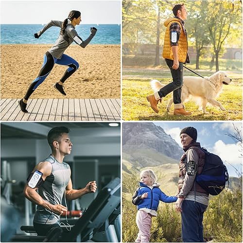 Miniatura 8 de Cikyner Brazalete para correr, giratorio de 360° y soporte de teléfono desmontable para deportes con bolsillo para auriculares/efectivo, se adapta a