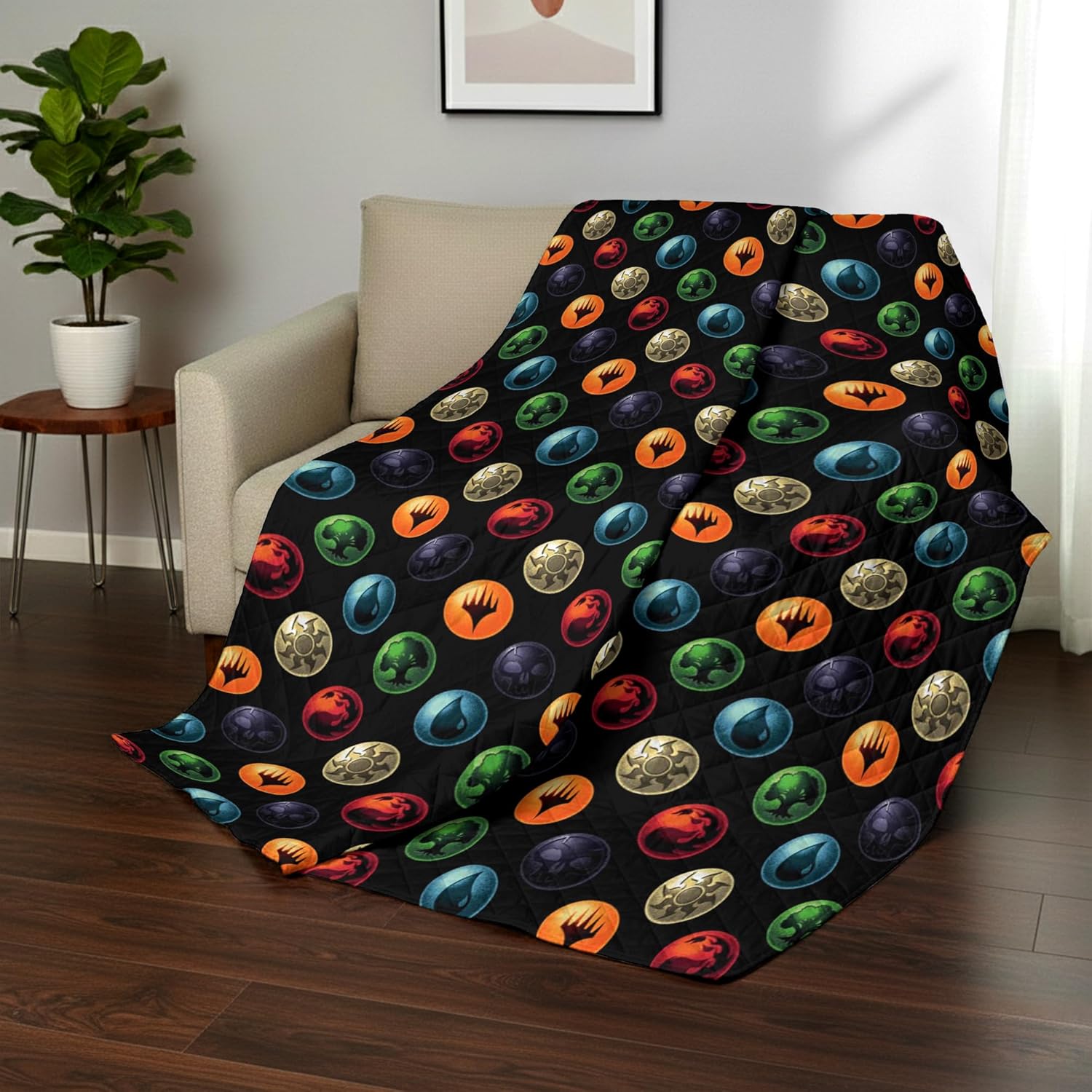 Northwest Magic The Gathering Magic Icons Twin Quilted Blanket, Comfy Throw, Adults Boys Girls, Soft Lightweight Bedding for Bed, or Couch, 60 x 90 inches