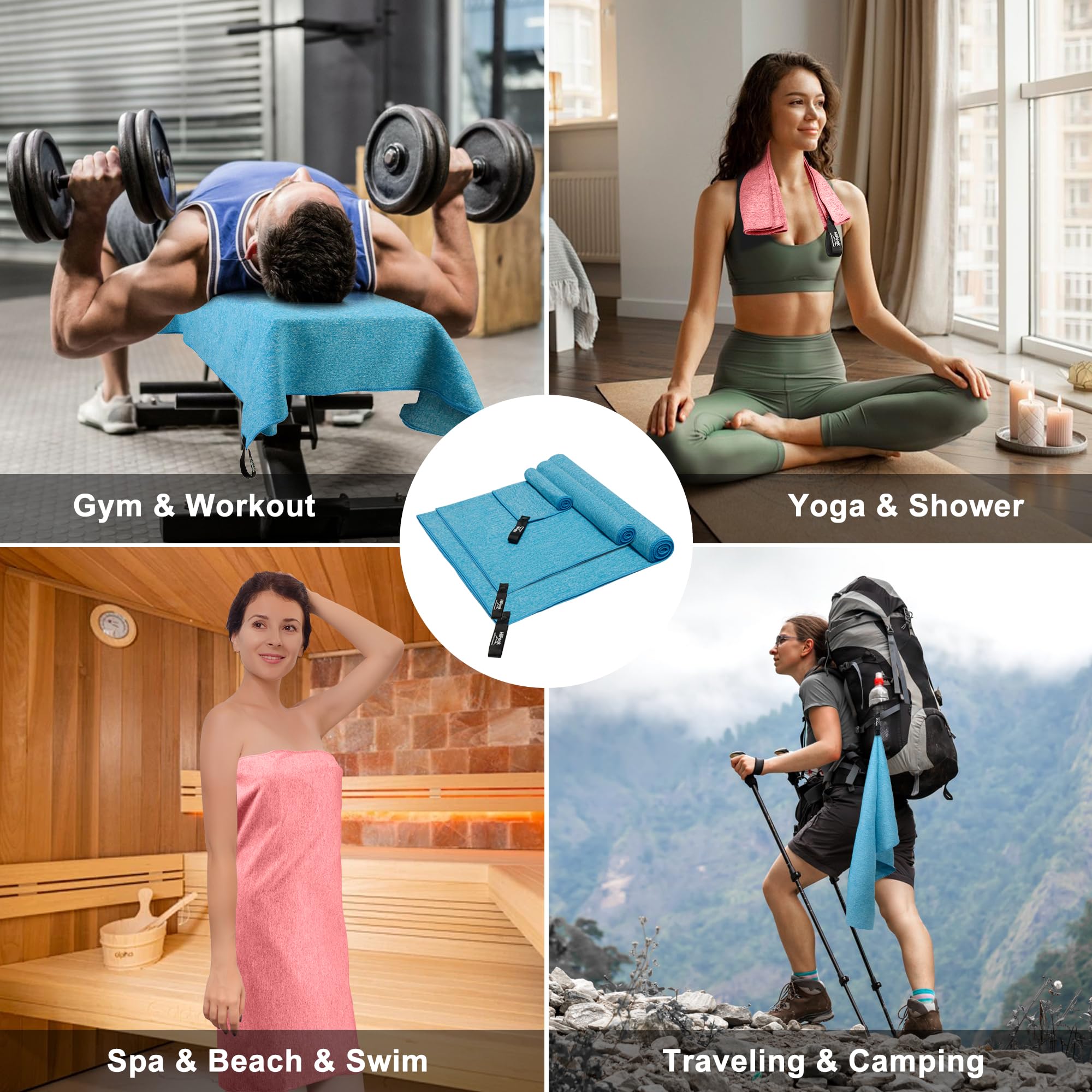 Serviette Microfibre HiiPeak – Séchage Ultra-rapide, Légère, Pour Sport Et Voyage !