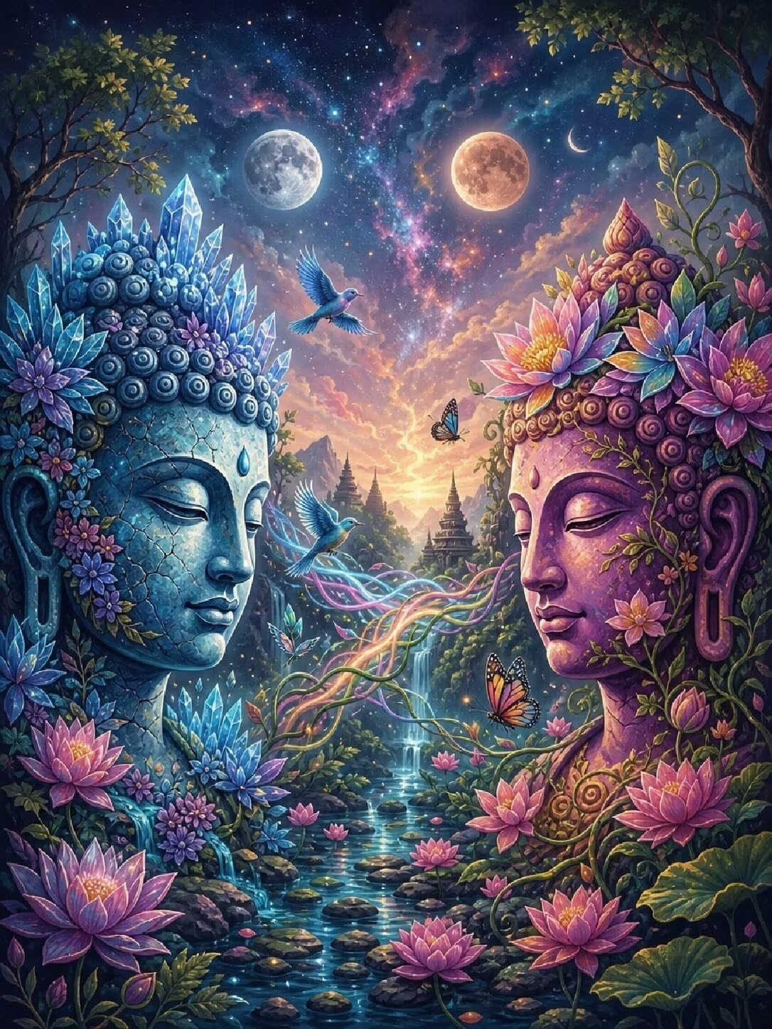 Diamond Painting Zen Kit, Manualidad Creativa y Relajante 60x80cm C8-145