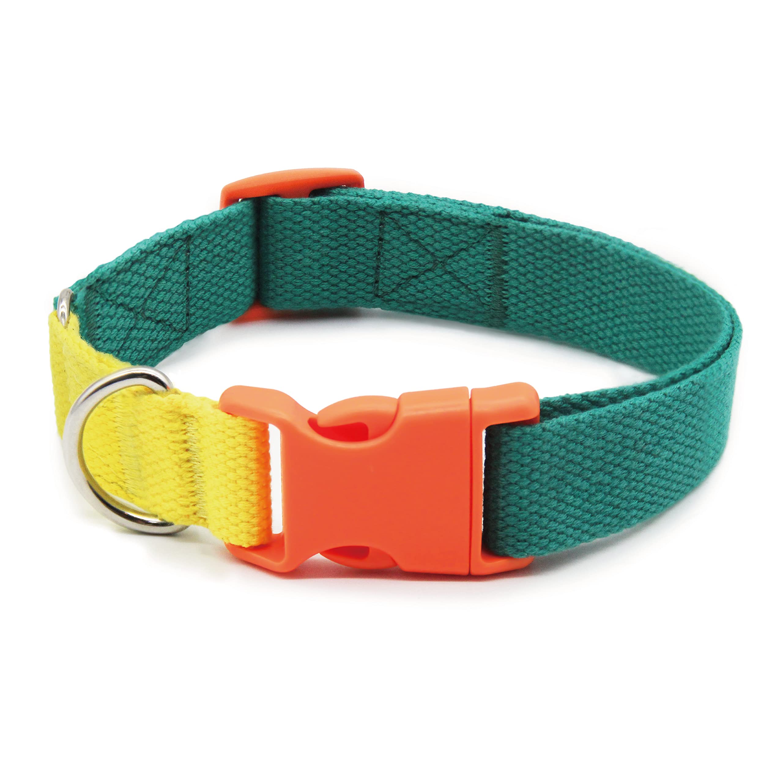 Green Heavy Duty Dog Collars, Classic Adjustable Soft Pet Collars with Quick Release Buckle for Small Medium Large Dogs with Sensitive Skin (Medium (13'' - 22'' x 1''))