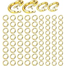 80 Pcs Locking Jump Rings, 18k Gold Heavy Duty Jump Rings 7.5mm & 5.5 mm, Anti Loss Thick Charm Attachment for Necklaces Bracelets Jewelry