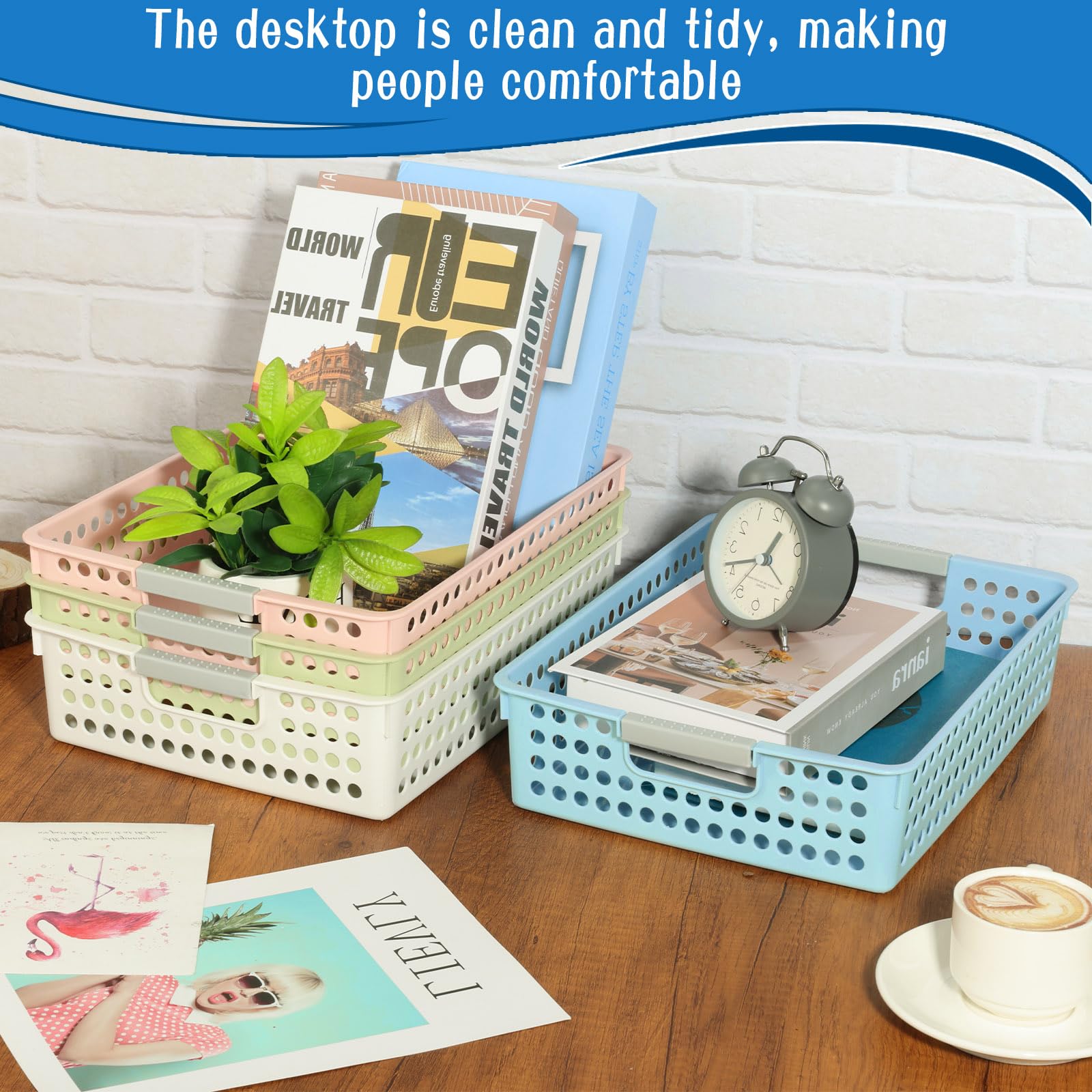 4-teiliger Aufbewahrungskorb, Klassenzimmer-Organisation, Papierablage für 4 A Papierablagen für Klassenzimmer, Zuhause, Handwerk, Aufbewahrung, Bibliothek, Schubladen, Büro, Kunst, Bastelbedarf