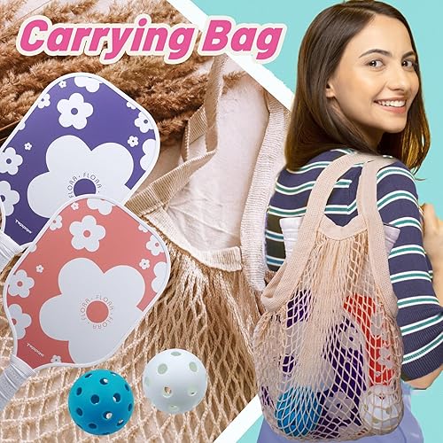 Miniatura 9 de TOPPRO Pickleball Paddles Set of 2, Fiberglass Face, Polypropylene Honeycomb Core, Lightweight Pickleball Rackets 2 Pack