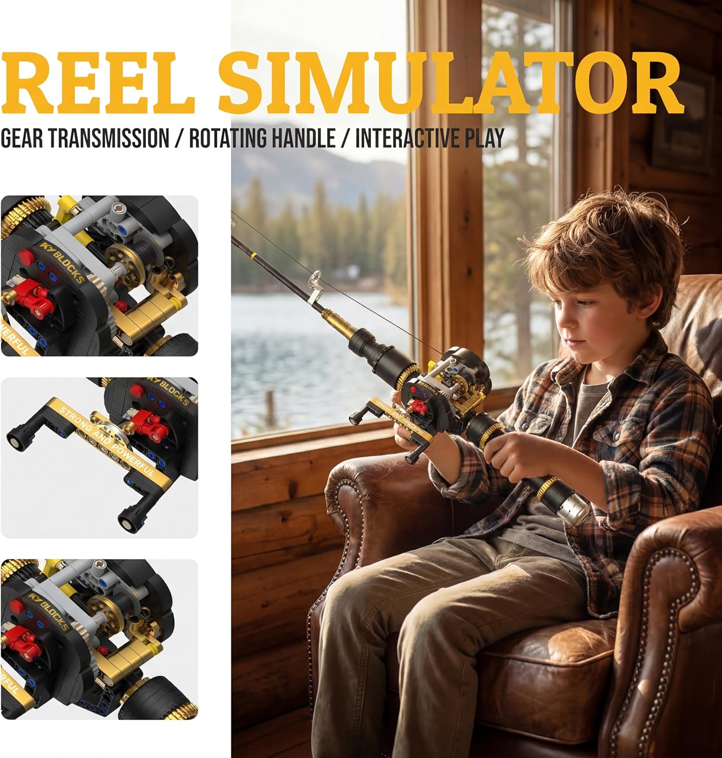 Fishing Rod Building Kit, Designed for Fishing Enthusiasts, is a LEGO-Compatible STEM Construction Toy Suitable for Children and Adults as a Home Decor Gift.589 Pieces