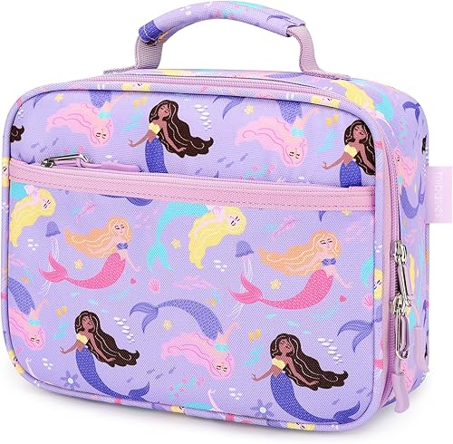 Miniatura 132 de mibasies Lonchera infantil para niñas pequeñas, bolsa de almuerzo aislada y reutilizable para la escuela, fresas surtidas, color rosa Surtido