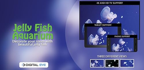 Água-viva aquário HD grátis - desfrute da água-viva na sua TV HDR 4K, TV 8K e dispositivos de fogo c