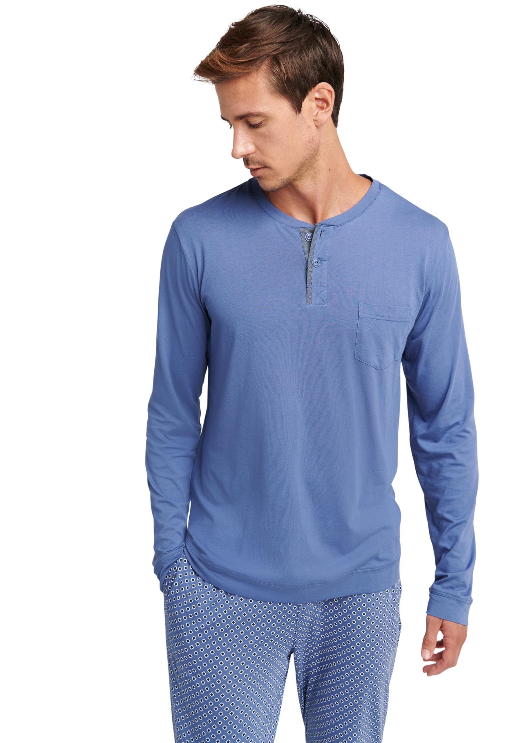 Jockey® Herren Night and Day Henley Shirt, Deep Sky, S