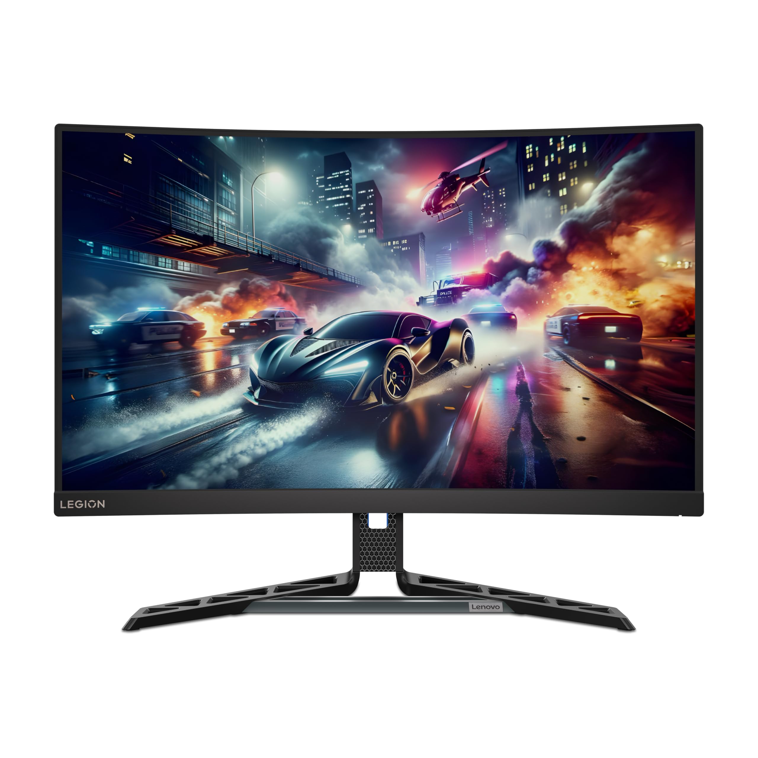Lenovo Legion R27qc-30 - Monitor Gaming Curvo 27" (180Hz, 0.5 ms MPRT, 16:9, 2560 x 1440 px, HDMI+DP, Altavoces 3Wx2, EyeSafe) VESA 100mm, Soporte Inclinable, Giratorio y Ajustable en Altura - Negro