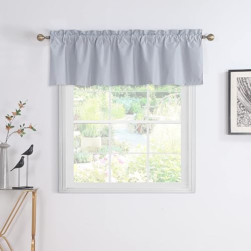 Miniatura 3 de Juego de cortinas opacas de 3 piezas de 2 niveles + 1 cenefa para cocina, sala de estar, aislamiento térmico, oscurecimiento de habitación, bolsillo