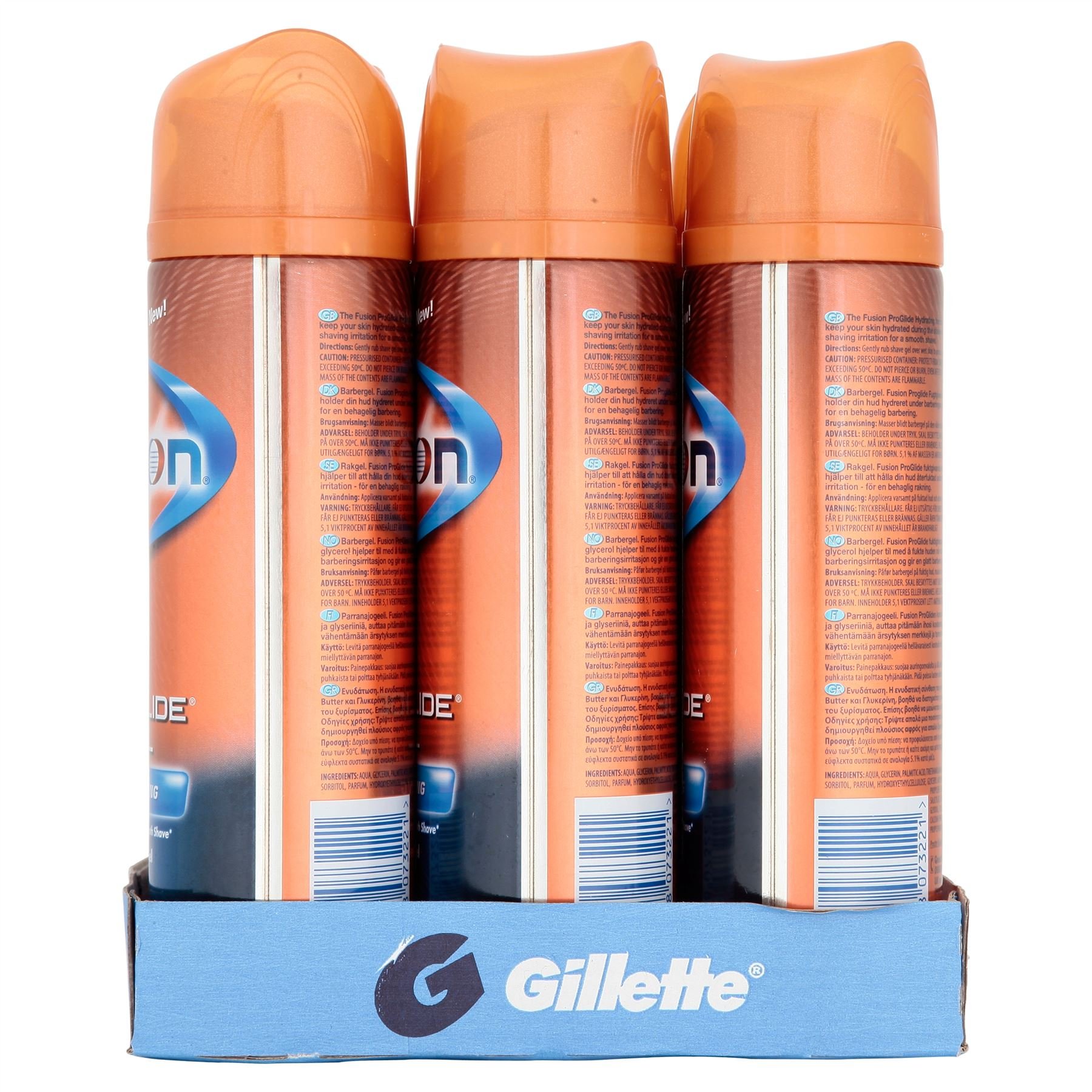 Gillette Fusion ProGlide Rasiergel, feuchtigkeitsspendend, 200 ml, 6 Stück