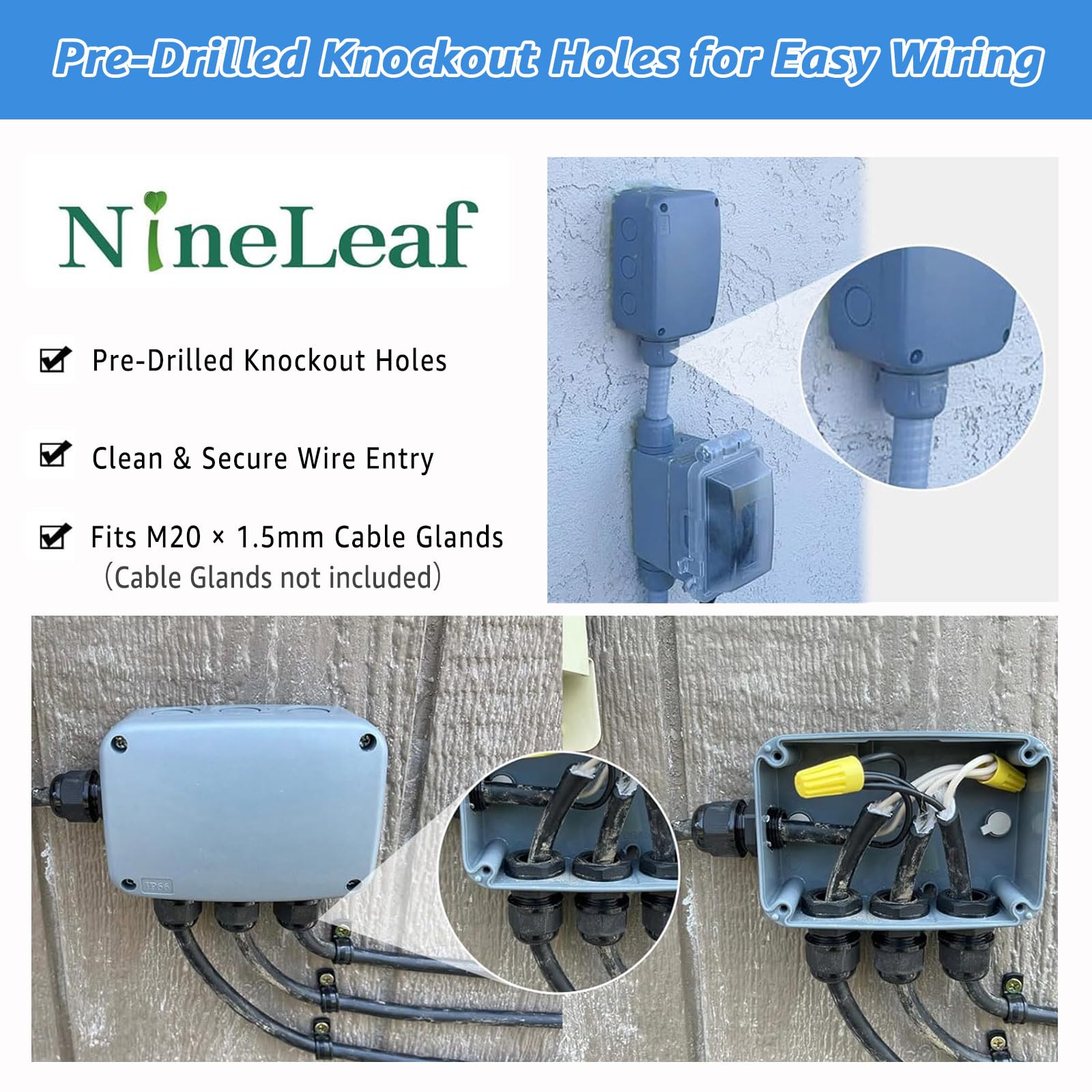 Outdoor Junction Box, IP66 Waterproof Electrical Project ABS Plastic Boxes — Amazon image 2