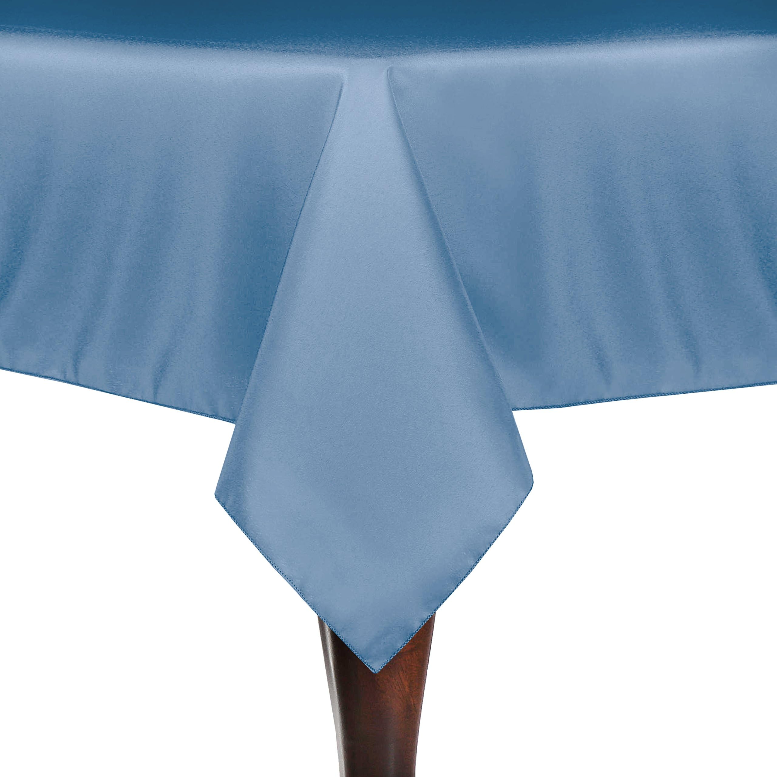 Ultimate Textile 52 x 70-Inch Rectangular Polyester Linen Tablecloth Light Baby Blue