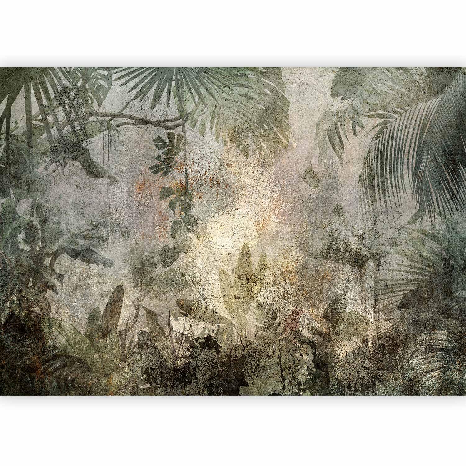 murando Fotomurales autoadhesivos Hojas 343x256 cm Papel Pintado Decoración | Pared Murales Pegatina decorativos adhesivos 3d Fotográfico Naturaleza palmeras Hormigón botánica