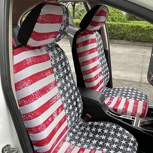 Miniatura 5 de BESULEN Fundas de asiento delantero de automóvil, paquete de 2 protectores de asiento automotriz de poliéster, cojines de asiento de automóvil de