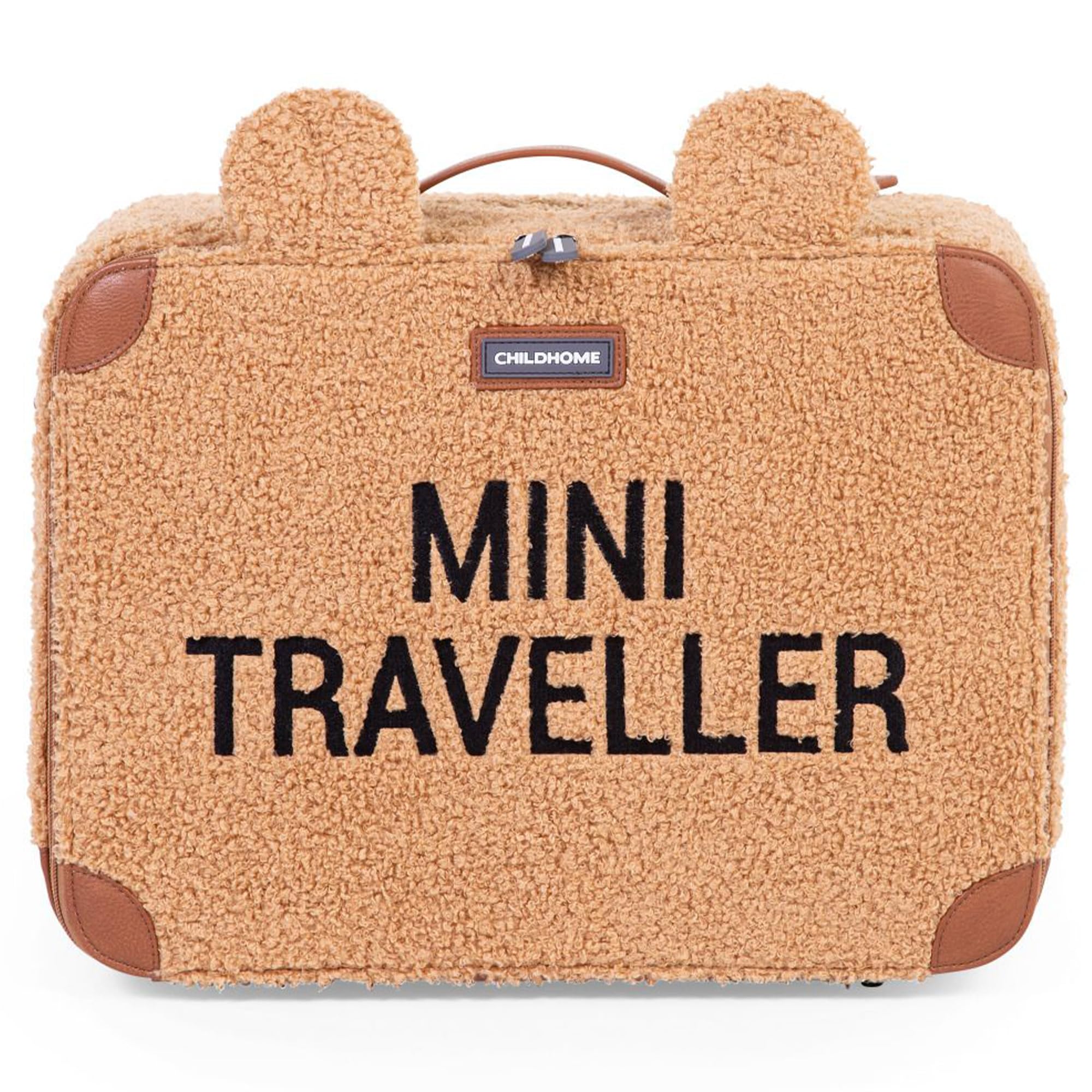 Childhome Valigia per bambini Weekend formato cabina compatto resistente con manico etichetta nome orsacchiotto marrone