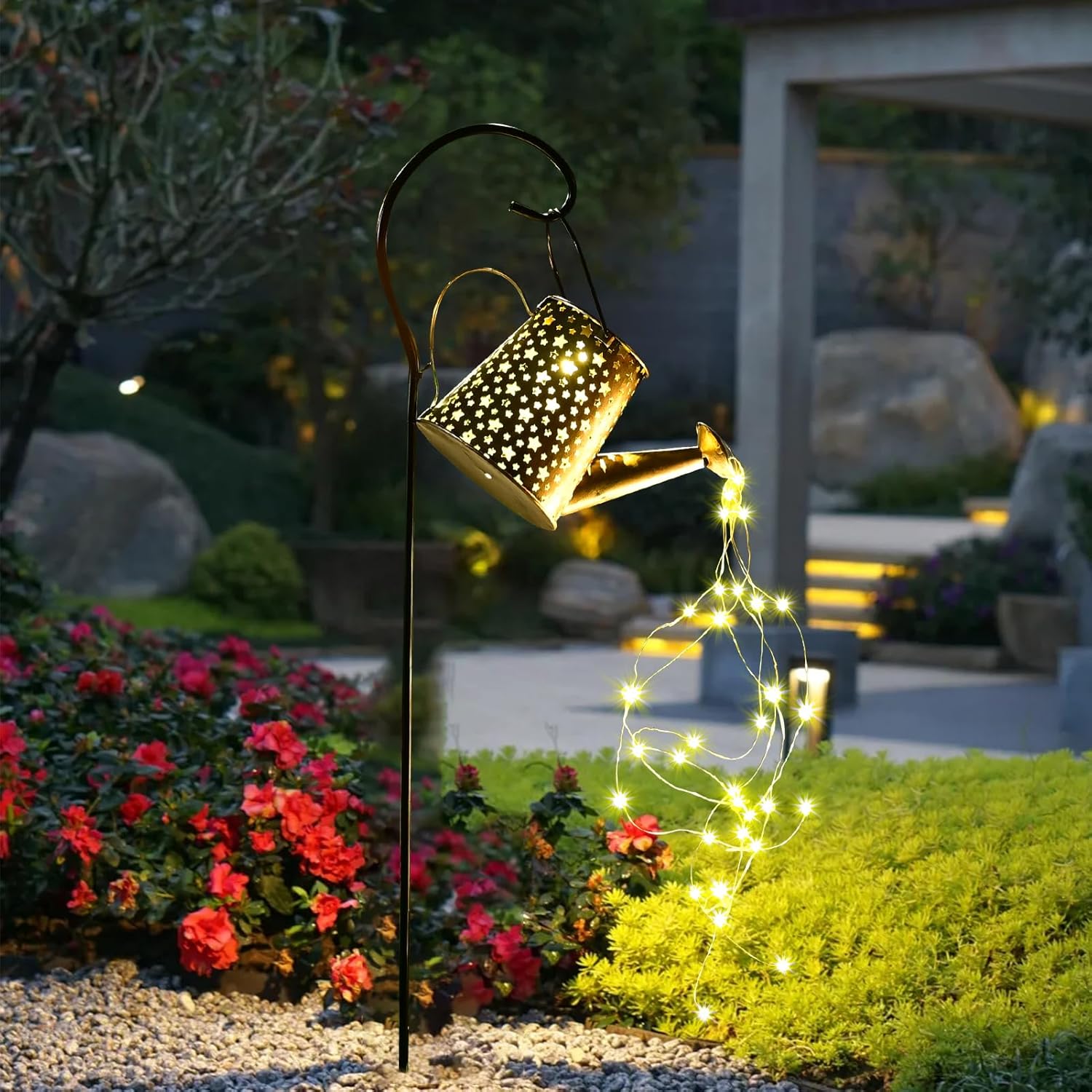 qdomodoo Solar Watering Can,Watering Can Solar Lights Outdoor Garden