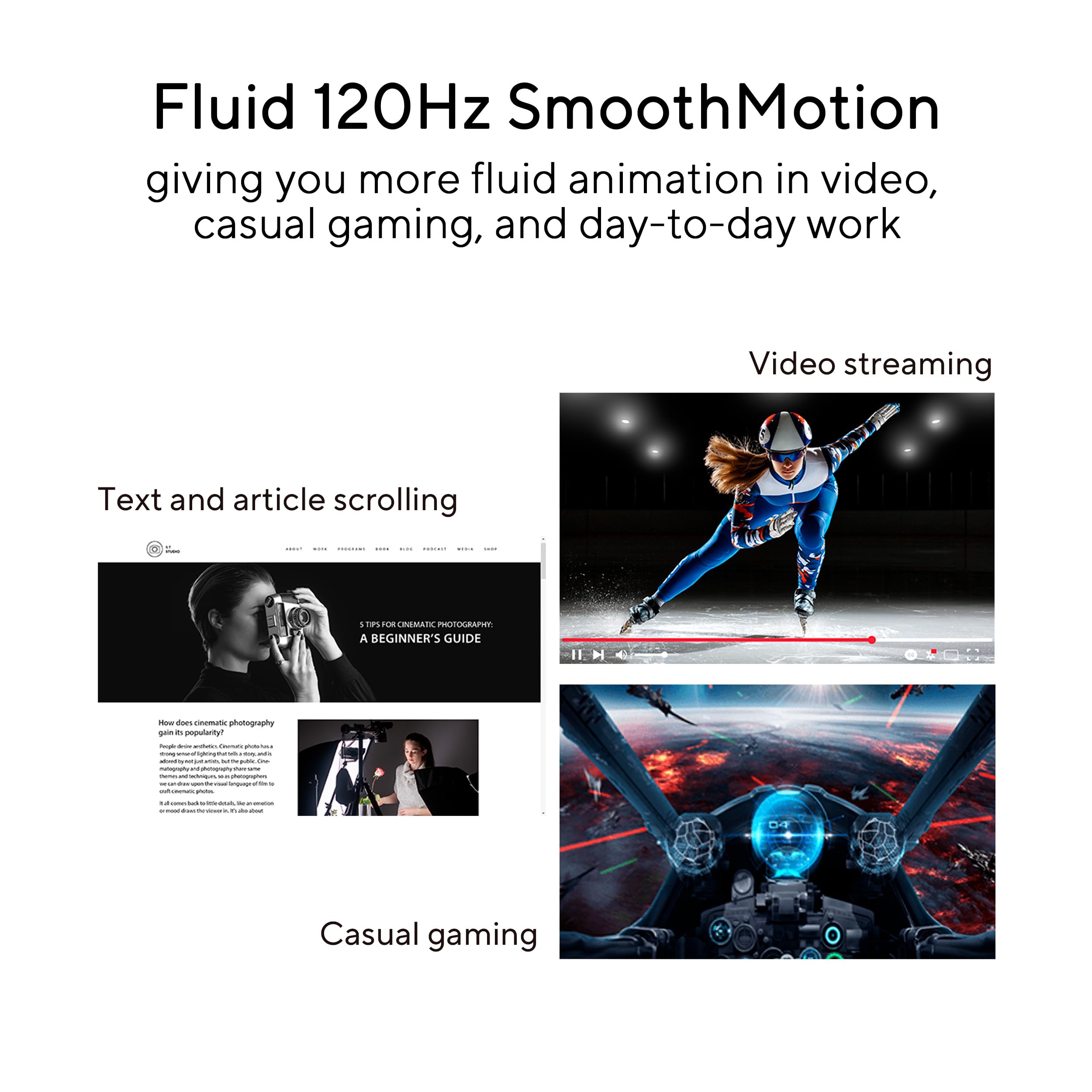 ASUS Eye Care VZ279HG-W - 27 Zoll Full HD Monitor - Schlankes Design, Rahmenlos, Blaulichtfilter, Adaptive Sync - 120 Hz, 1ms MPRT, Vesa 75x75, 16:9 IPS Panel, 1920x1080 - HDMI, VGA, Weiß - 4