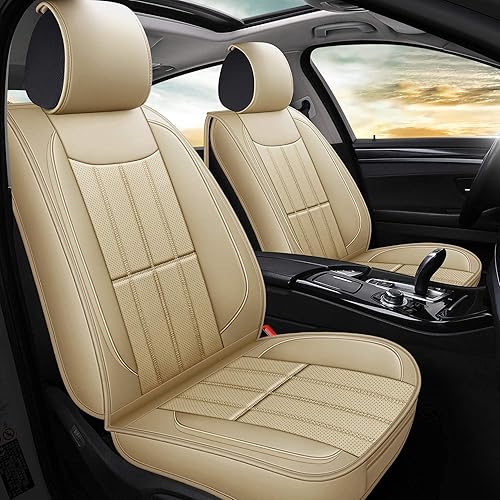 AOOG Fundas de cuero para asiento de automóvil, funda de cuero sintético para automóvil, SUV, camioneta, funda universal antideslizante para