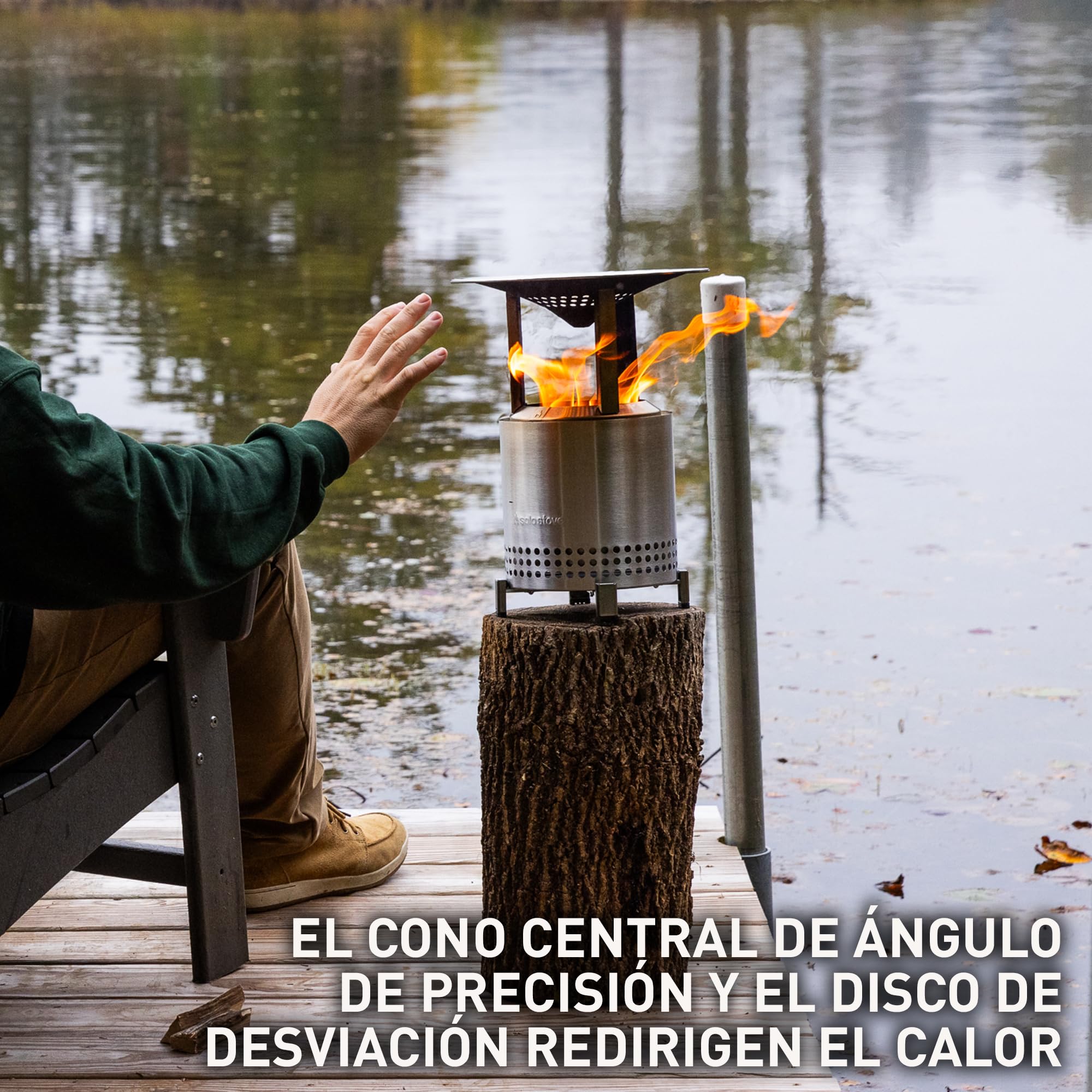 Solo Stove Mesa XL Deflector de Calor, con 3 Patas Desmontables, Accesorio para Hoguera, Captura y redirige el Calor, Acero Inoxidable 304, (Alto x diámetro) 6 x 10.5 Pulgadas, 1.3 Libras