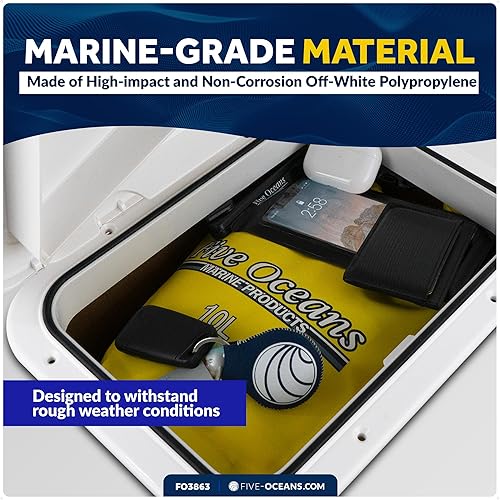Miniatura 3 de Five Oceans Escotilla de barco, escotilla de acceso marino, tapas de escotilla de barco, sistema de bloqueo de mango empotrado para yate, 20-3/8