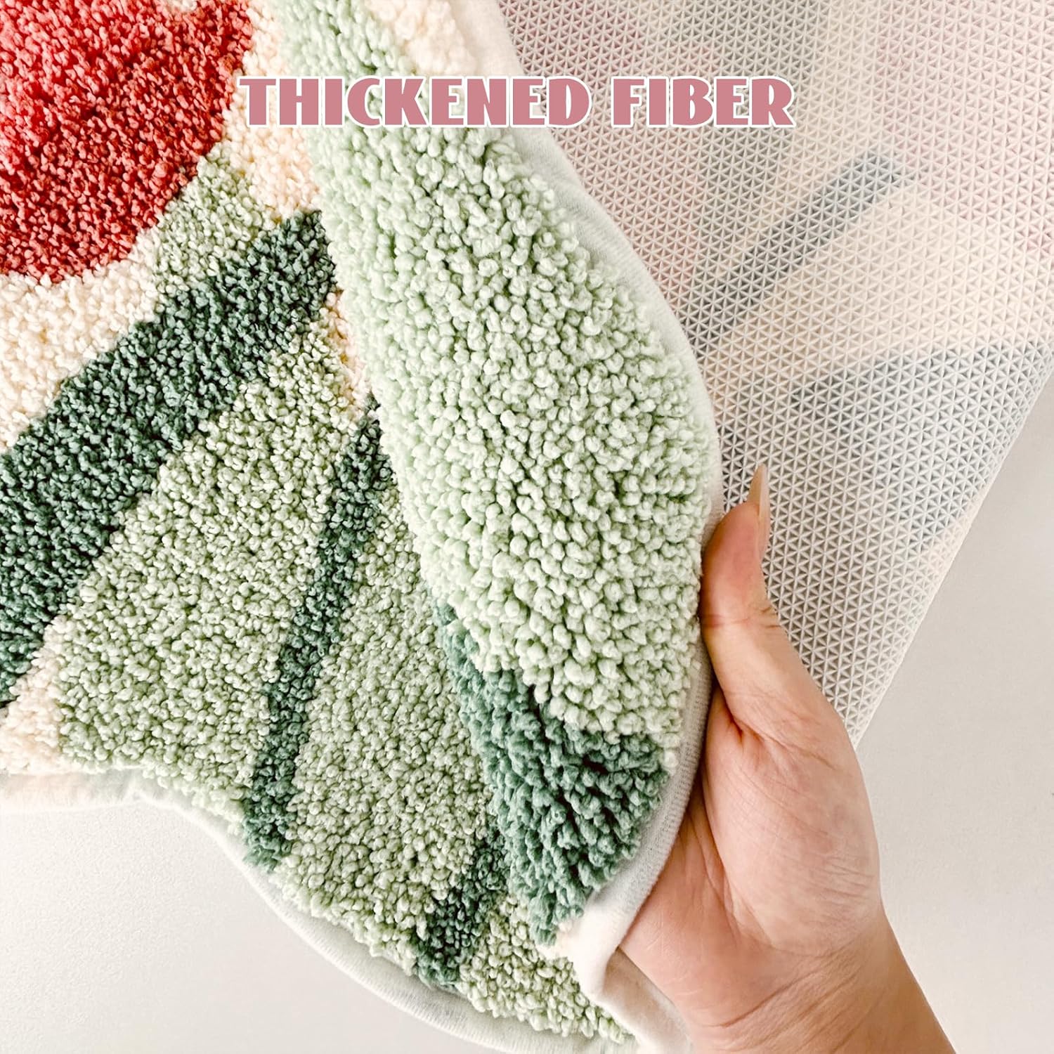 Cloud-Shaped Tulip Bath Mat, Soft Non-Slip Fluffy Fresh Flowers Bathroom Rug, Ultra Absorbent Microfiber Shaggy Doormat, Machine Washable Floral Bath Rug for Bathroom Bedroom 20x31 Inch (Tulip)