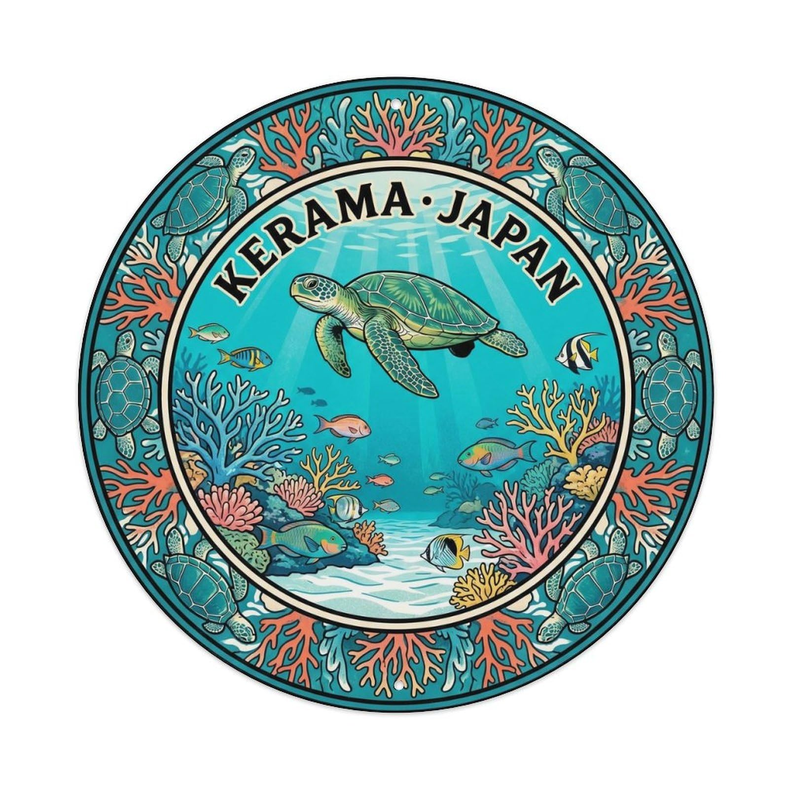 Kerama Okinawa Sea Turtle Ocean Nature Wildlife Metal Tin Sign
