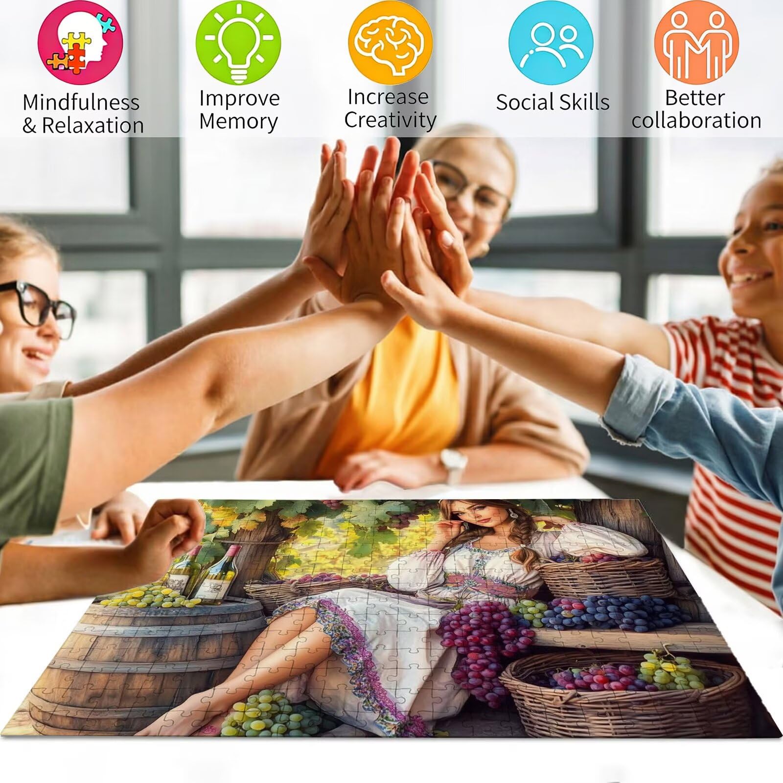 Piękno puzzle 1500 elementów, trudne puzzle, drewniane puzzle dla całej rodziny, zestaw "zrób to sam" dla dorosłych, nadają się jako dekoracja ścienna, prezenty dla kobiet, temat: gospodarstwo rolne