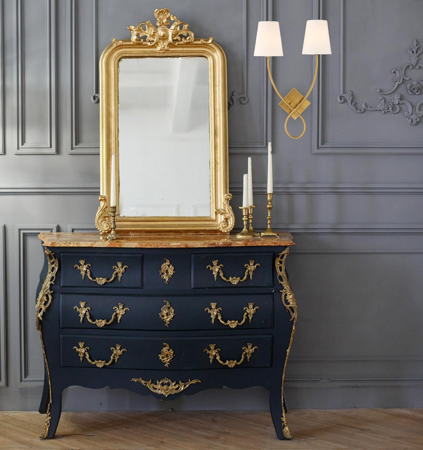 Savoy House 9-4928-2-322 Barclay Modern Vintage White Linen Fabric Wall Sconce, 2-Light 120 Total Watts, 23" H x 16" W, Warm Brass