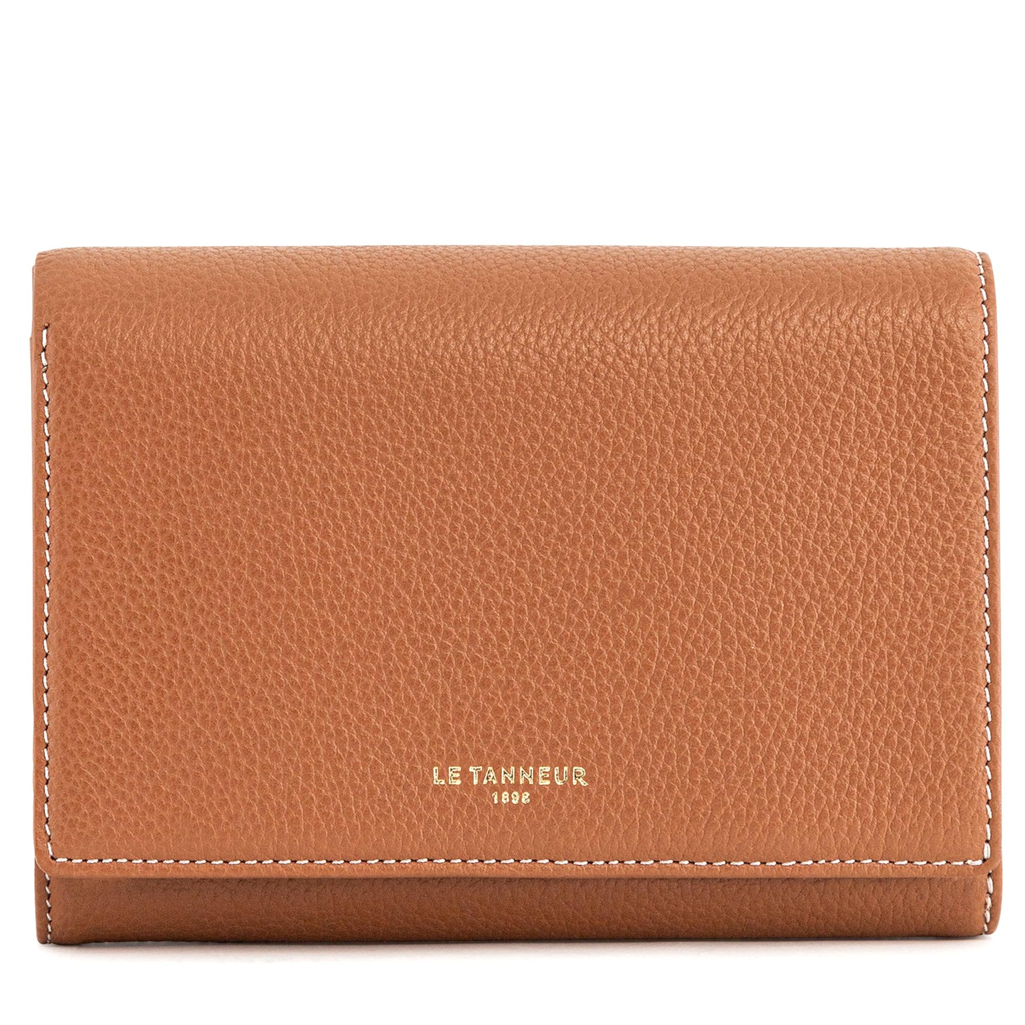 Le Tanneur Portafoglio Donna Giulietta In Pelle Granata - 18 Scomparti Carte, 4 Tasche, Anti RFID, Chiusura A Pressione