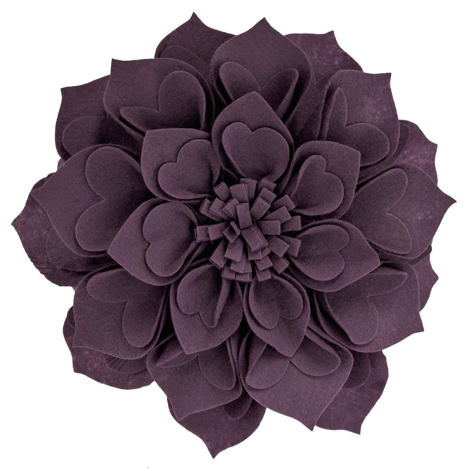 Fennco Styles Handmade 3D Heart-Shaped Petals Flower Decorative Throw Pillow Cover Only - 16