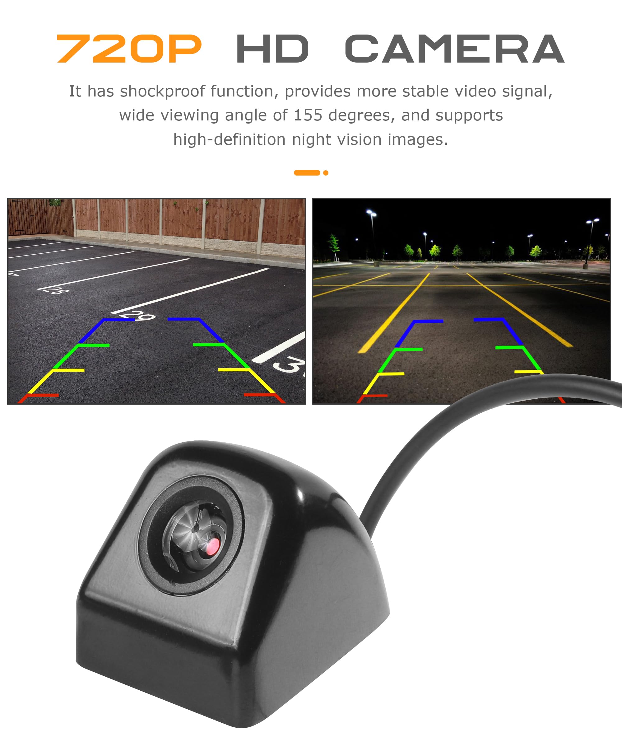 Flaconi Camera de Recul Voiture,HD 960x720 Caméras de Recul pour Voiture,Caméra de Recul,Camera de Recule,Camera de Recul Camion,Camera Recul,Convient aux Voitures,Camping-Cars,Remorques (Noir)