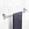 Stainless Steel Towel Bar Round Towel Bar Fixing Rack Bathroom or Kitchen Accessories Screw Mount Polished Surface Silver (40cm)