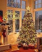 Vista 5 de Decoración para árbol de Navidad, estrella 3D con purpurina plateada, diseño hueco de metal, 10 lámparas integradas para interiores, oficina