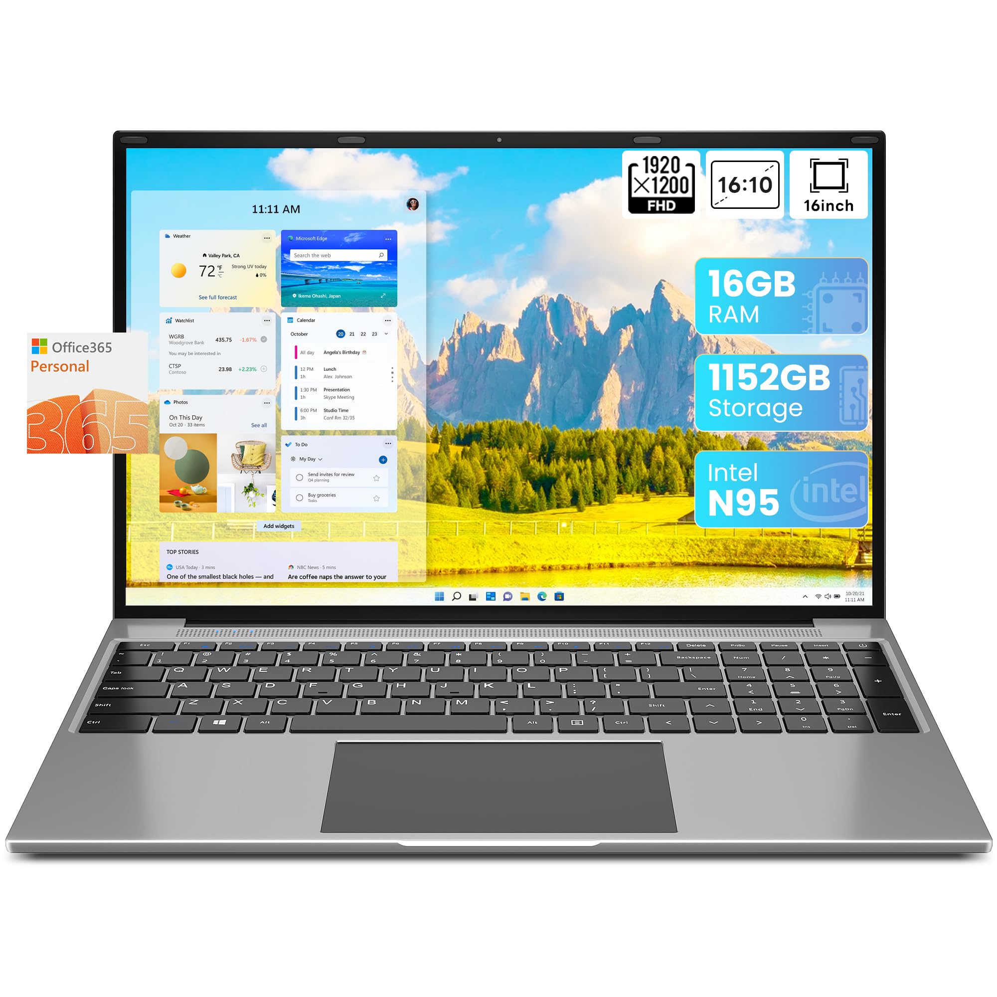 Amazon.com: CGZZ 16 Inch Laptop Computer, Office 365, N95