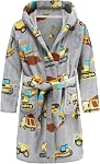 Kids Robe Boys Hooded Fleece Sleep Robe Girls Soft Bathrobe