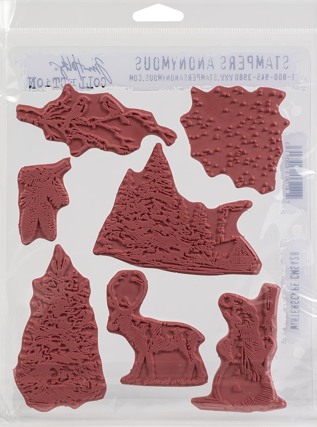 Tim Holtz Cling Stamps 7"X8.5"-Winterscape