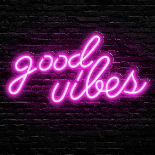 Olekki Pink Good Vibes Neon Sign - Neon Lights for