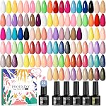 Phoenixy 30 PCS Gel Nail Polonais 25 Couleurs Gel Nail Polish Set avec base manteau mat brillant et Glitter Top manteau rose rouge vert Cadeaux de départ pour les femmes