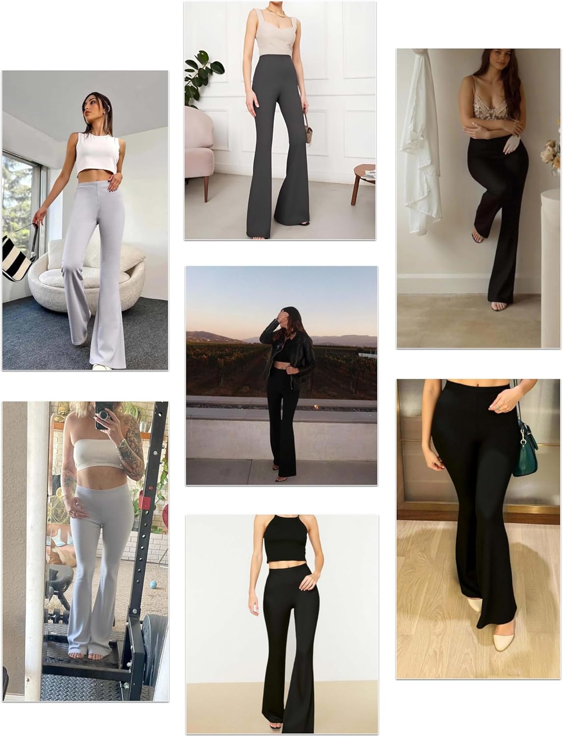 Women's Multi-Pack High-Waisted Flared Leggings - Knit Stretchy Workout Yoga Pants - Image 3