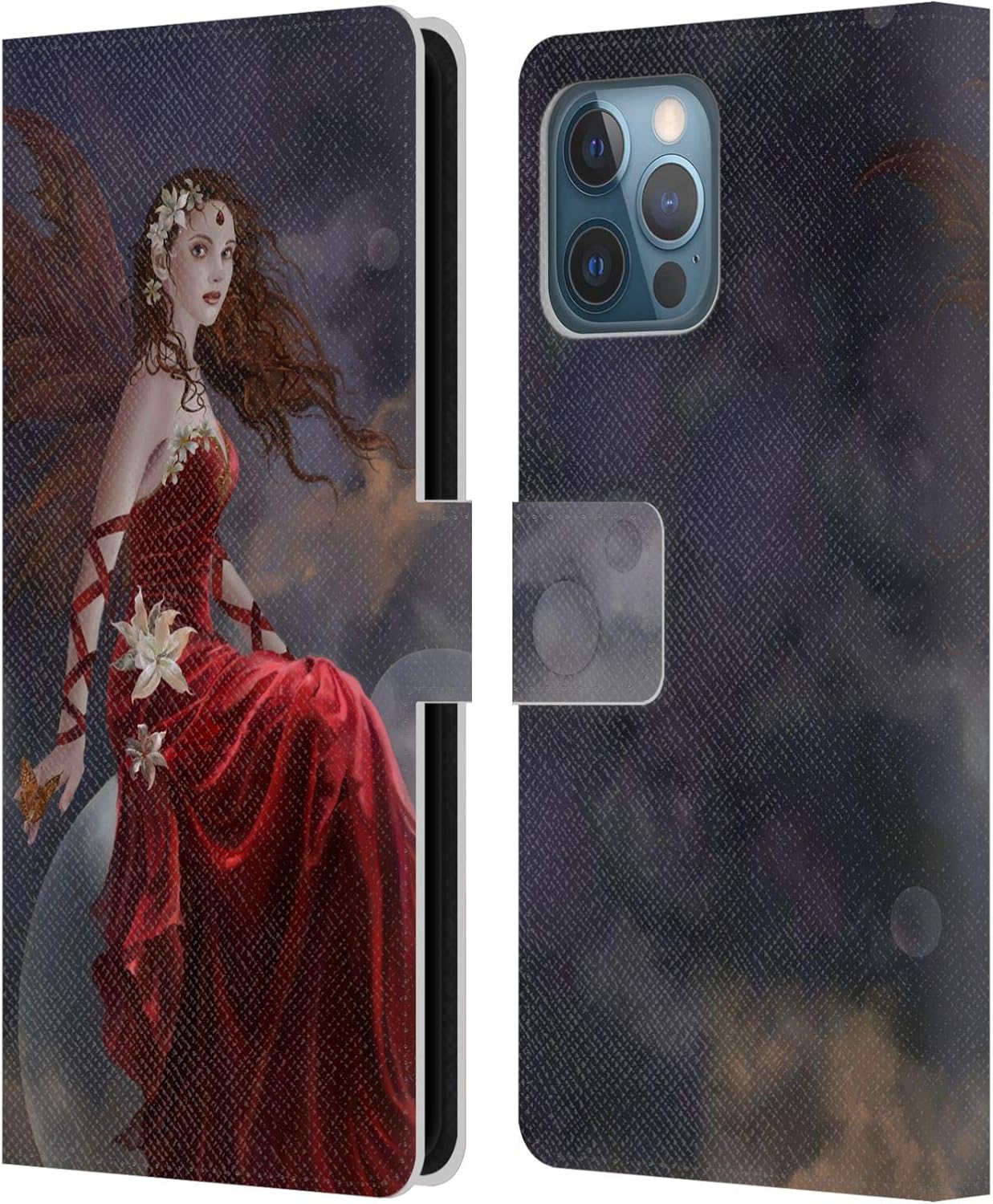 Head Case Designs Officially Licensed Nene Thomas Fairy in Red Dress Bubbles Leather Book Wallet Case Cover Compatible with Apple iPhone 12 Pro Max