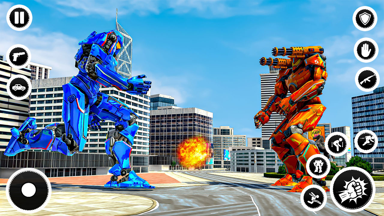 Transform Game Robot Transformer Car Games: Super Battle Smashing City Open World ...