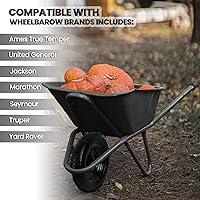 Vista 7 de AR-PRO Neumático y rueda sin pinchazos de 4.80/4.00-8" - Neumáticos sólidos para carretilla de 14.5" con cubo centrado de 3"-7" y rodamientos