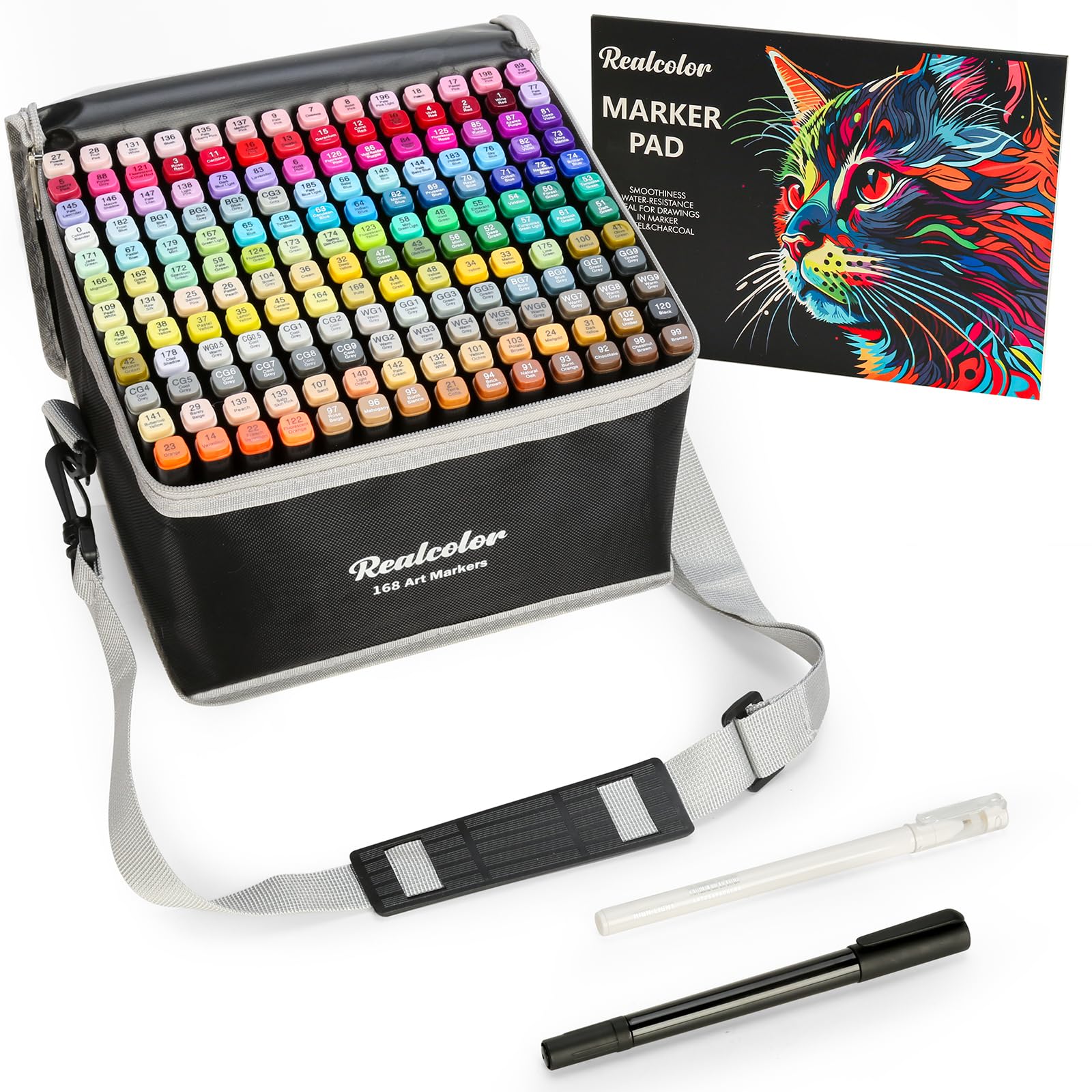 Amazon.com: realcolor 168 Alcohol Markers Set,Dual Tip Art Markers